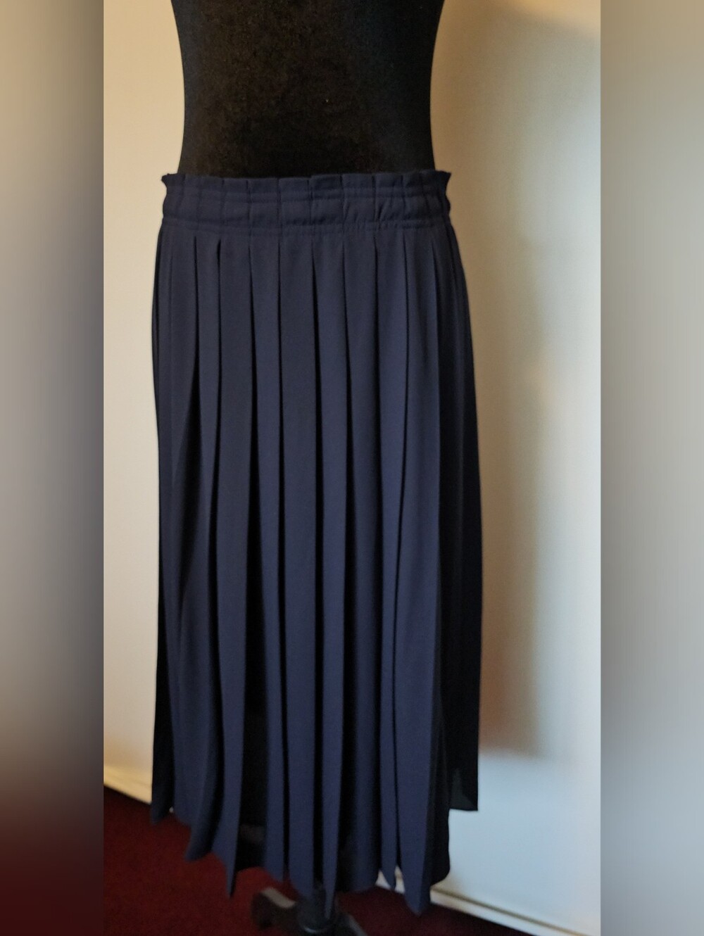 J. Crew Navy Pleated Skirt